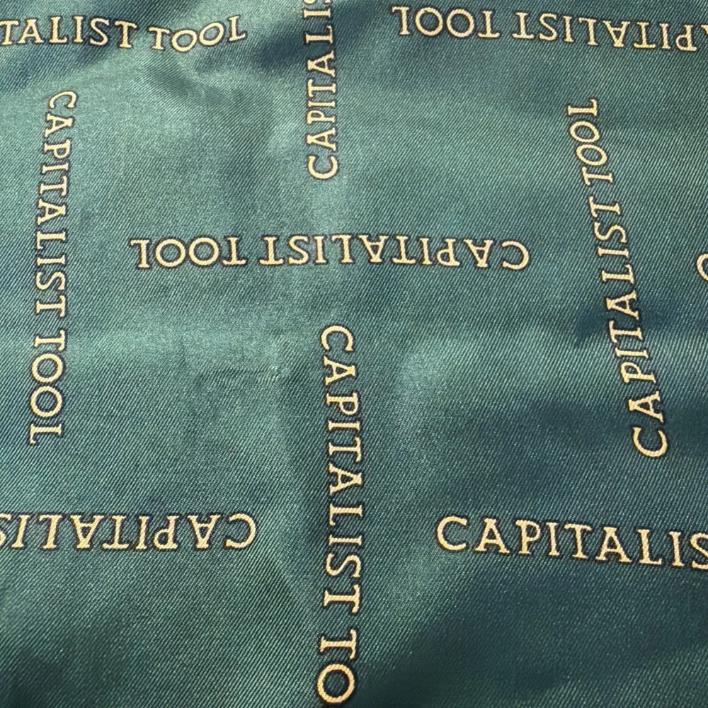 Forbes Magazine 100% Silk Capitalist Tool Green and Gold Scarf  Italy